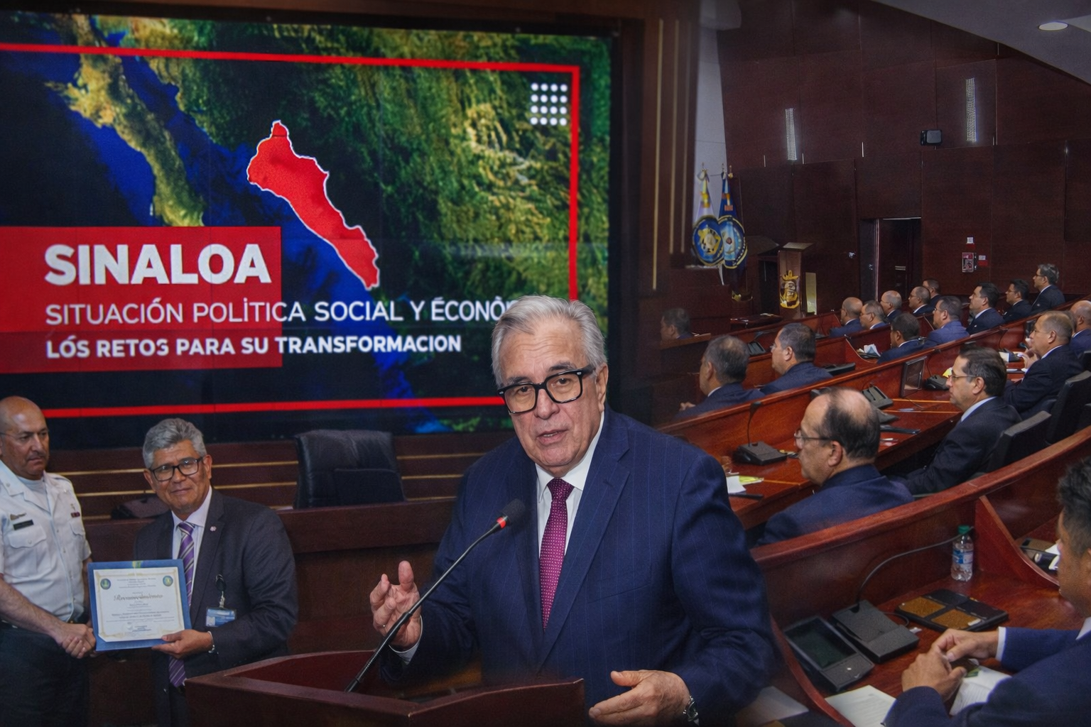 Rocha Moya expone en Centro de Estudios Superiores Navales retos sobre seguridad y transformación de Sinaloa