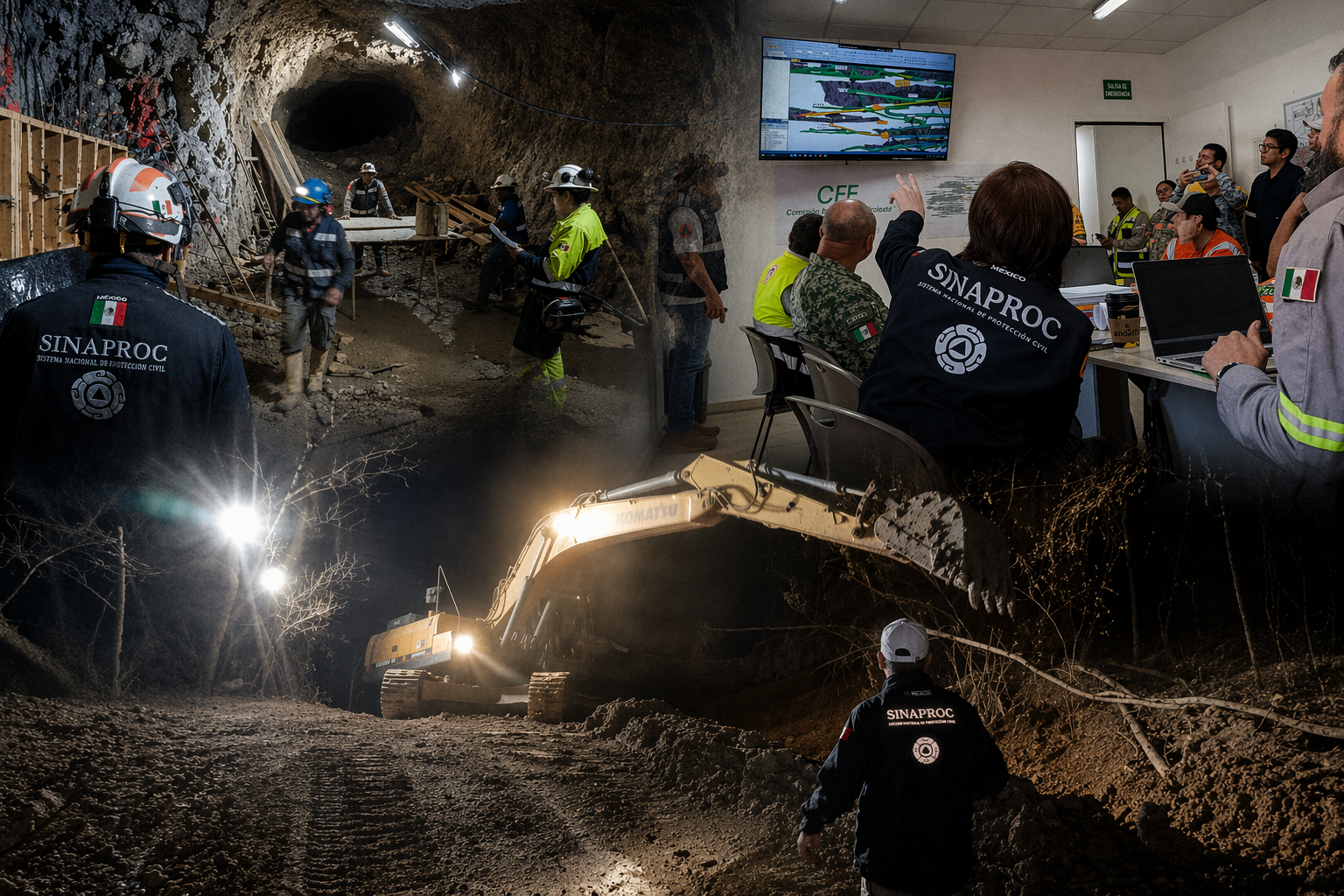 Rescate en mina Santa Fe: brigadas se acercan al cruce de galería